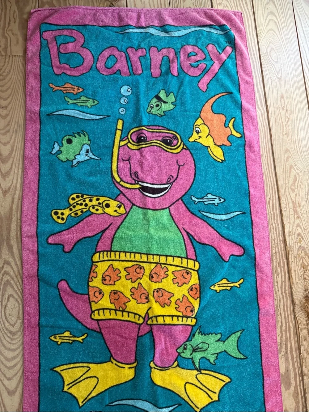 Vintage 1992 Barney Beach Towel